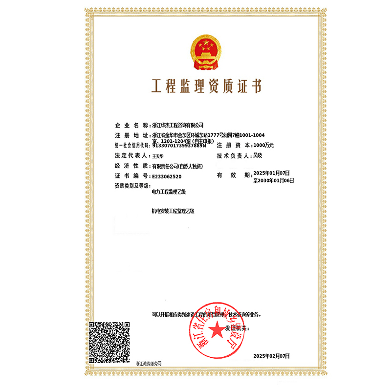 監(jiān)理資質(zhì)乙級